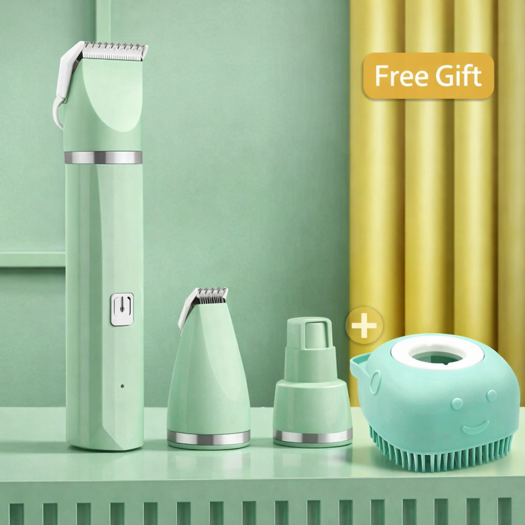 4 in 1 Electric Pet Grooming Kit - Hair Trimmer, Clippers, Nail Grinder for Cats & Dogs